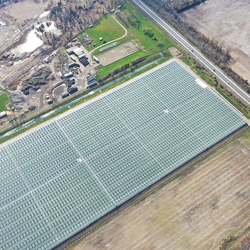 M&M Farms Greenhouse Expansion complete, aerial view